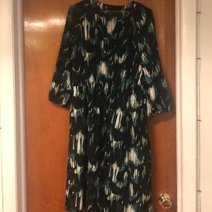 Green, White, and Black patterned Dress 💚🖤